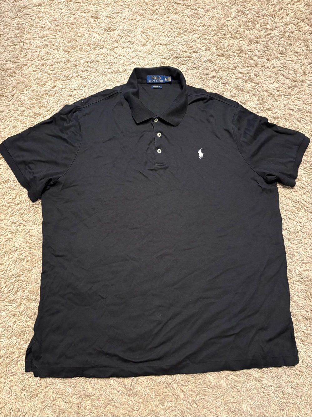 Polo by Ralph Lauren Black Men's Polo with White Pony Logo